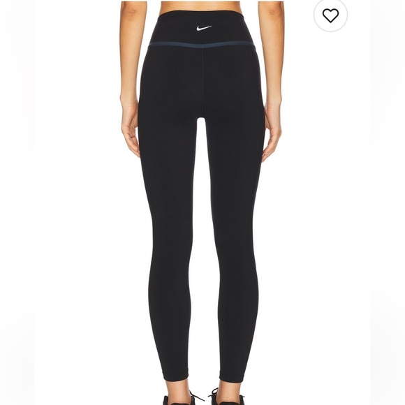 Nike 7/8 Sleek Black Leggings with Blue Stripes. Super Soft Stretchy Fabric. - Picture 10 of 15